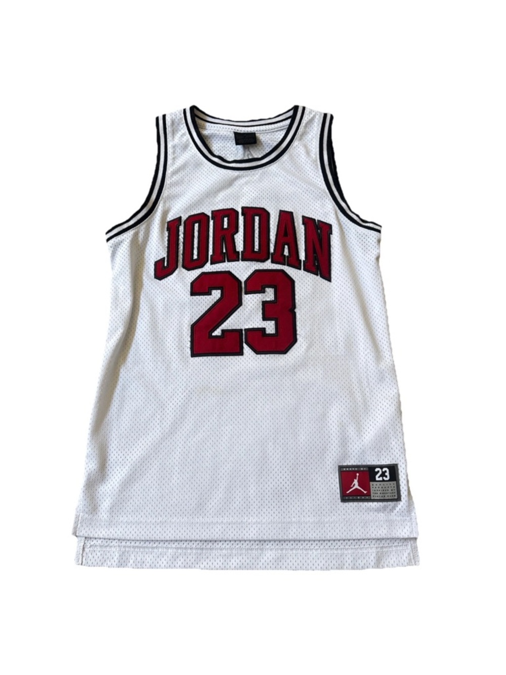 Jordan Youth Authentic Basketball MJ 23 Retro NBA White Jersey Sz M 10-12